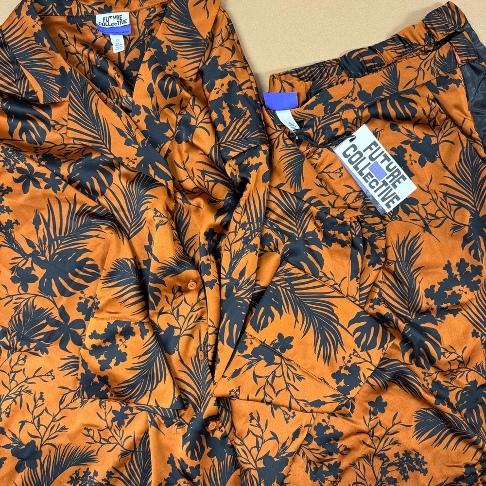 🌴SALE LIM ED SATIN TROPICAL 2PC SET - Picture 12 of 13